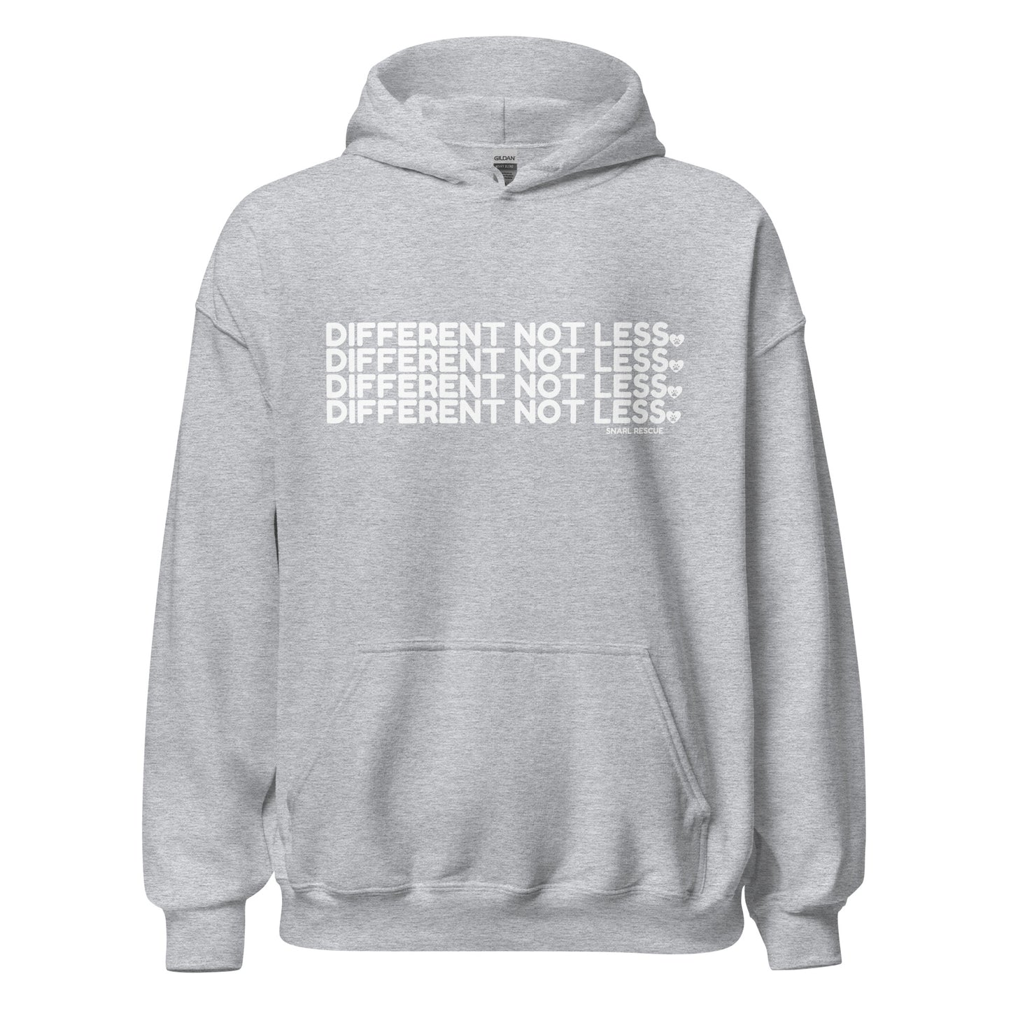 The "Different Not Less" Stacked Hoodie