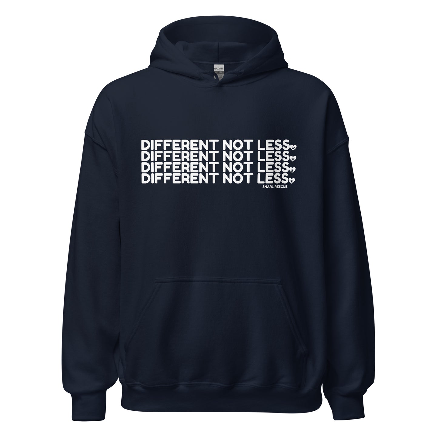 The "Different Not Less" Stacked Hoodie